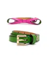 Kate Spade 2-pack Basic And Bow Belts In  Green