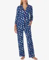 Kate Spade Women's 2-piece Sleepwear 3/4-sleeve Top And Pajama Pants Set In Blue