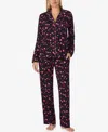 Kate Spade New York Printed Long Pajama Set In Black