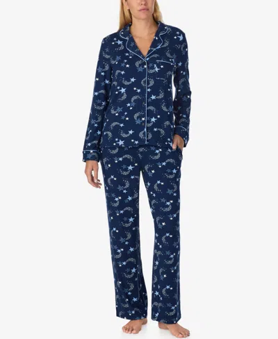 Kate Spade Women's 2-piece Sleepwear Long-sleeve Top And Pajama Pants Set In Blue