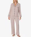 Kate Spade Lady Dot Long Pajama In Pink