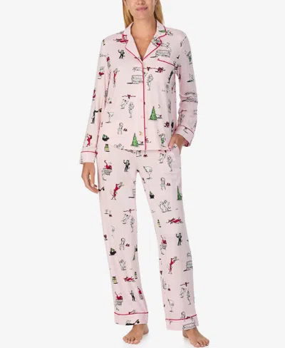 Kate Spade Women's 2-piece Sleepwear Long-sleeve Top And Pajama Pants Set In Pink