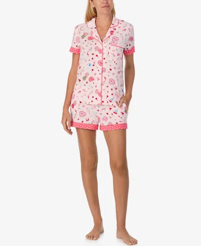 Kate Spade Women's 2-piece Sleepwear Short-sleeve Shirt And Pajama Shorts Set In Pink