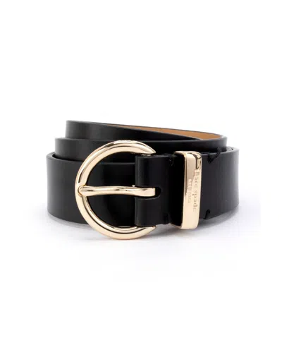 Kate Spade Women's 28mm Engraved Logo Belt In Black