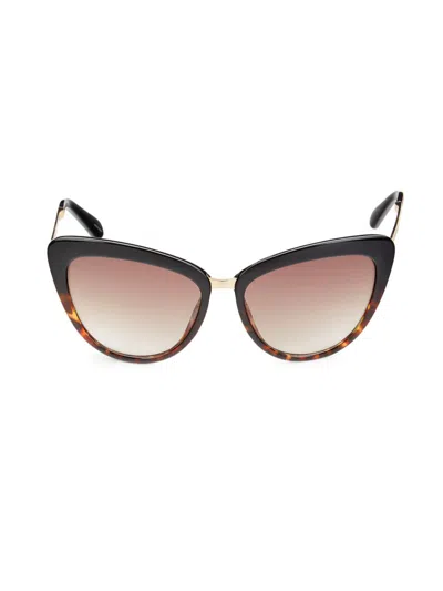 Kate Spade New York Women's Cissy 56mm Cat Eye Sunglasses In Black Multicolor