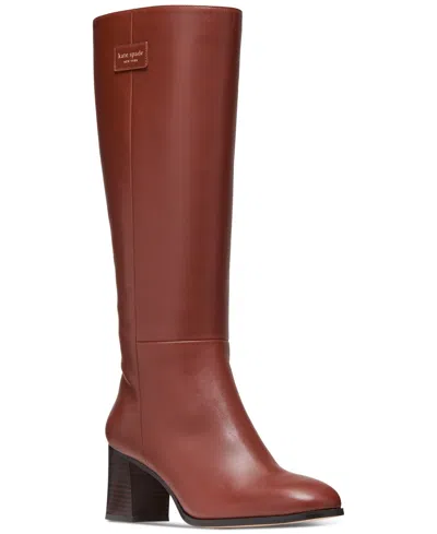 Kate Spade Women's Aimee Tall Boots In Deep Umber Leather