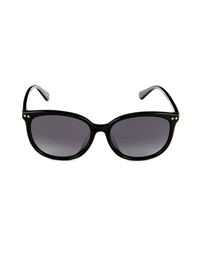 Kate Spade Women's Alina 55mm Round Sunglasses In Black