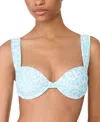 Kate Spade Women's Animal-print Shirred Bikini Top In Seaflower
