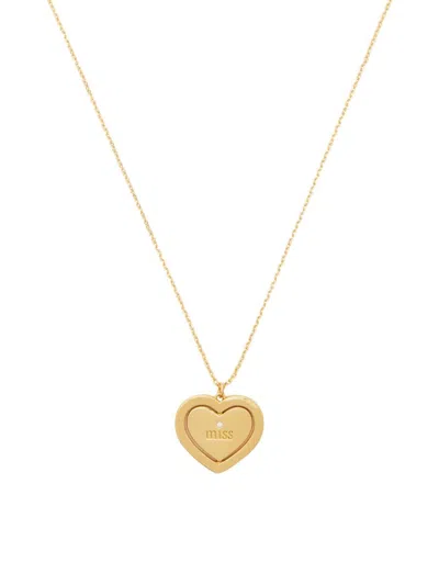 Kate Spade Women's At Heart Miss Goldtone, Glass & Cubic Zirconia Pendant Necklace In Brass