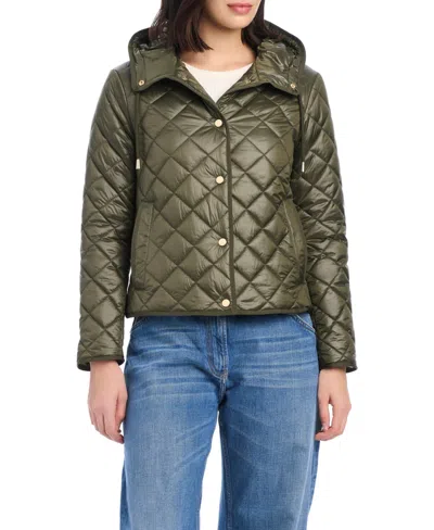 Kate Spade New York Hooded Quilted Packable Jacket In Green