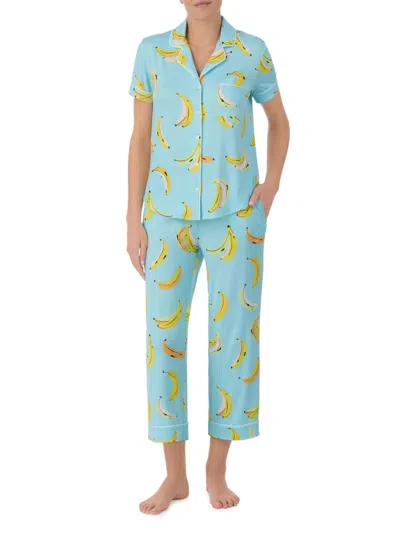 Kate Spade Women's Banana Short-sleeve Cropped Pajamas In Bananas