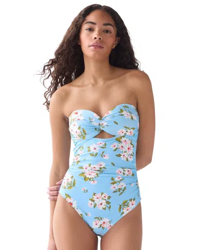 Kate Spade Women's Bandeau Neck One-piece Swimsuit In Blue