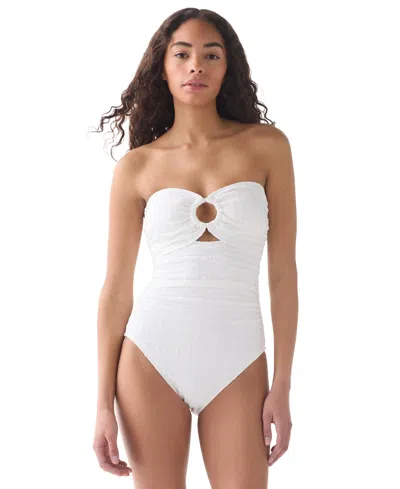 Kate Spade Women's Bandeau Neck One-piece Swimsuit In White