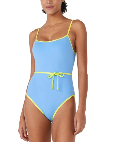 Kate Spade Women's Belted One-piece Swimsuit In Spring Water