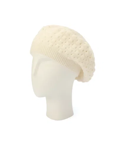 Kate Spade Women's Bubble Stitch Solid Beret In White