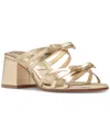 Kate Spade Women's Carolina Bow-trim Block-heel Sandals In Pale Gold