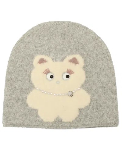 Kate Spade Women's Clover Cat Knit Beanie In Transparent