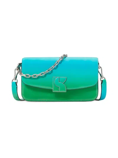 Kate Spade Small Dakota Ombré Patent Leather Crossbody Bag In Mint Liqueur