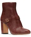 Kate Spade New York Dakota Croc Embossed Bootie In Deep Umber Leather
