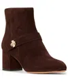 Kate Spade New York Women's Spade Flower Suede Ankle Booties In Brown
