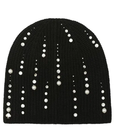 Kate Spade Women's Drip Embellished Knit Beanie In Black