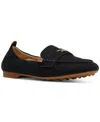 Kate Spade Eliza Logo-plaque Suede Loafers In Black
