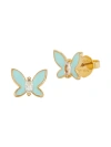 Kate Spade Women's Goldtone & Cubic Zirconia Butterfly Stud Earrings In Turquoise