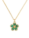 Kate Spade Cubic Zirconia Fleurette Pendant Necklace, 16" + 3" Extender In Green