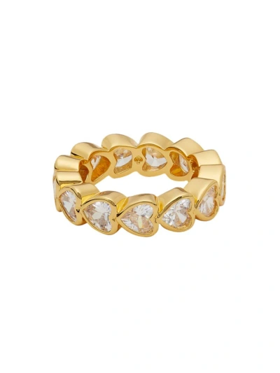 Kate Spade Women's Goldtone & Cubic Zirconia Heart Eternity Band In Clear Gold