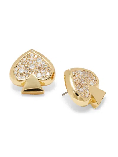 Kate Spade Women's Goldtone & Cubic Zirconia Spade Stud Earrings In Metal