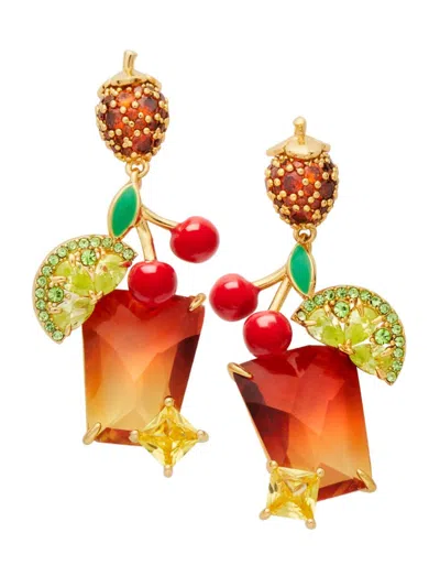 Kate Spade Women's Goldtone & Mixed-media Cocktail Drop Earrings In Burgundy