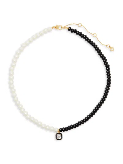 Kate Spade Women's Goldtone & Mixed-media Pendant Necklace In Black Multi