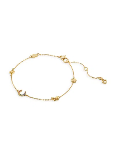 Kate Spade Women's Goldtone, Cubic Zirconia & Glass Crystal Mixed-motif Anklet