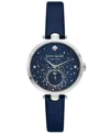 Kate Spade Women's Holland Navy Leather Watch 34mm In Navy