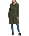 Kate Spade Women's Hooded Bibbed Raincoat In New Dark Olive