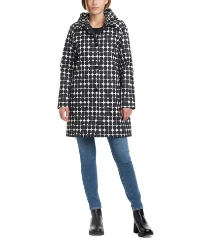 Kate Spade Women's Hooded Printed A-line Raincoat In Noelle Print