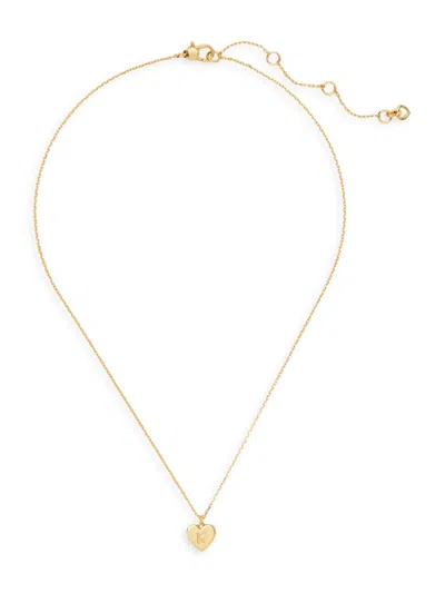 Kate Spade Women's Initial Here Gold-plated Pendant Necklace In K