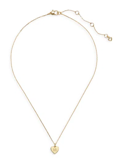 Kate Spade Women's Initial Here Gold-plated Pendant Necklace In M
