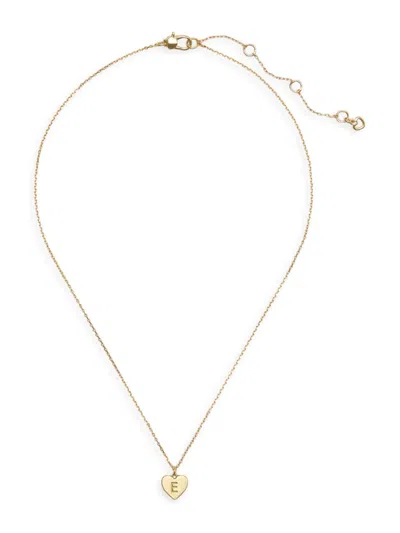 Kate Spade Women's Initial Here Gold-plated Pendant Necklace In E
