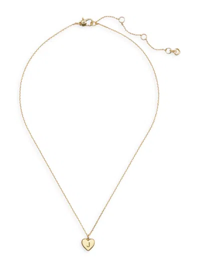 Kate Spade Women's Initial Here Gold-plated Pendant Necklace In J