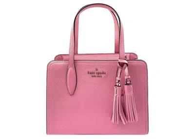 Pre-owned Kate Spade Women's  Rowe Leather Top Zip Satchel Bag Small In Bright Carnation Pink