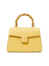 Kate Spade Katy Textured Leather Top Bamboo Handle Bag In Summer Daffodil
