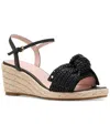 KATE SPADE WOMEN'S LEANDRA RAFFIA ESPADRILLE WEDGE SANDALS