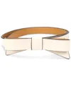 Kate Spade Women's Leather Bow Belt In Parchment