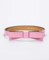 Kate Spade Women's Leather Bow Belt In Strawberry Shake