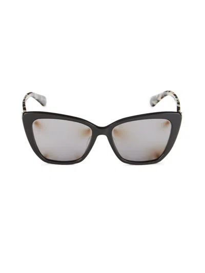 Kate Spade Women's Lucca 55mm Cat Eye Sunglasses In Black