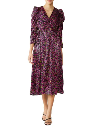 Kate Spade Women's Marker Floral Devore Midaxi Dress In Purple