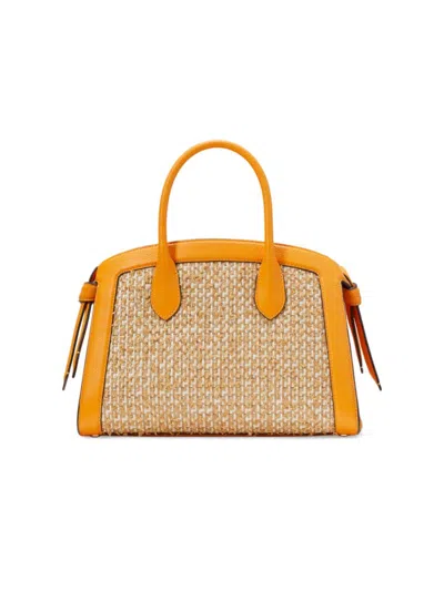 Kate Spade Women's Medium Knott Raffia & Leather Satchel In Yellow