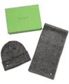 Kate Spade Women's Metallic Beanie & Scarf Boxed Gift Set In Gunmetal