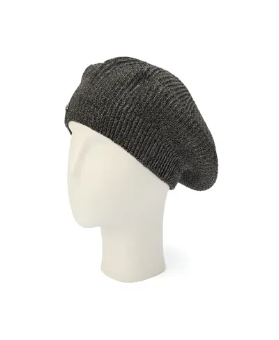 Kate Spade Women's Metallic Rib Knit Beret In Gray